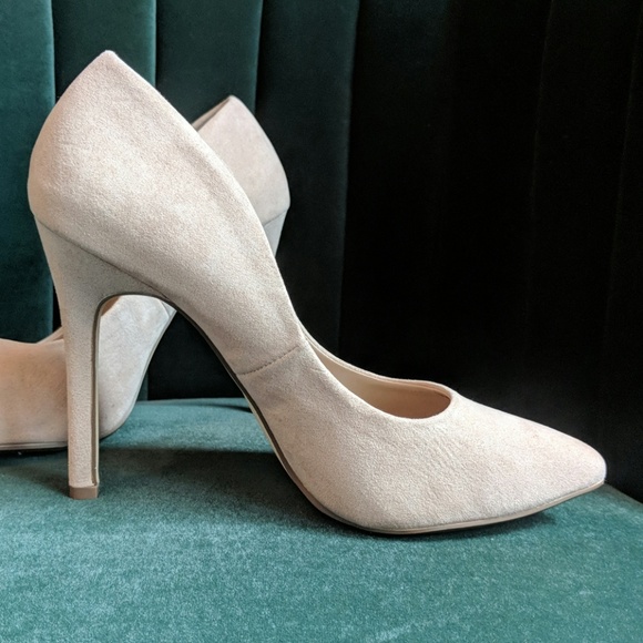 Abound Shoes - Nude Faux Suede Heels